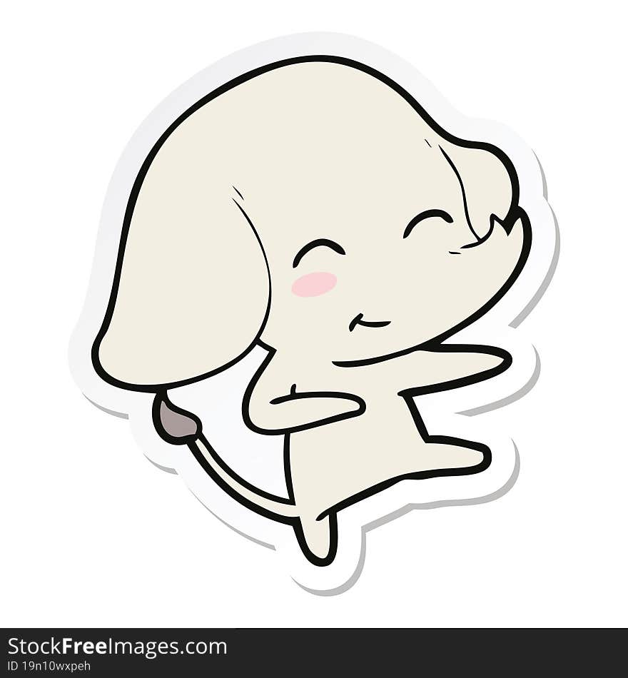 sticker of a cute cartoon elephant