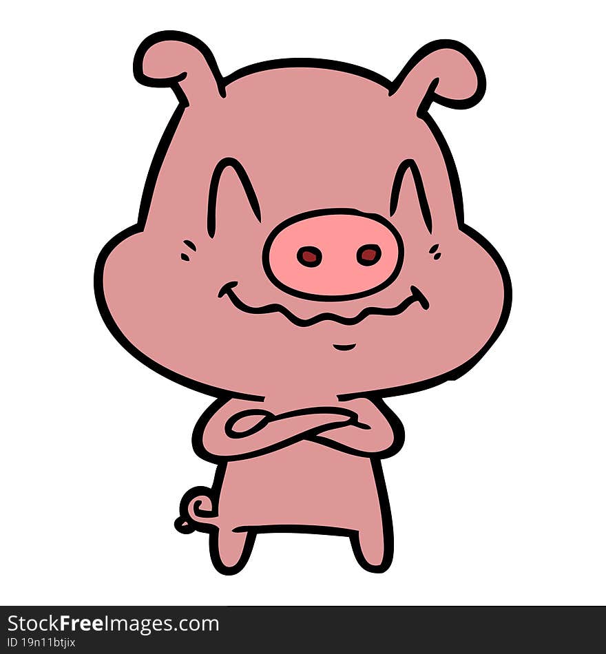 nervous cartoon pig. nervous cartoon pig