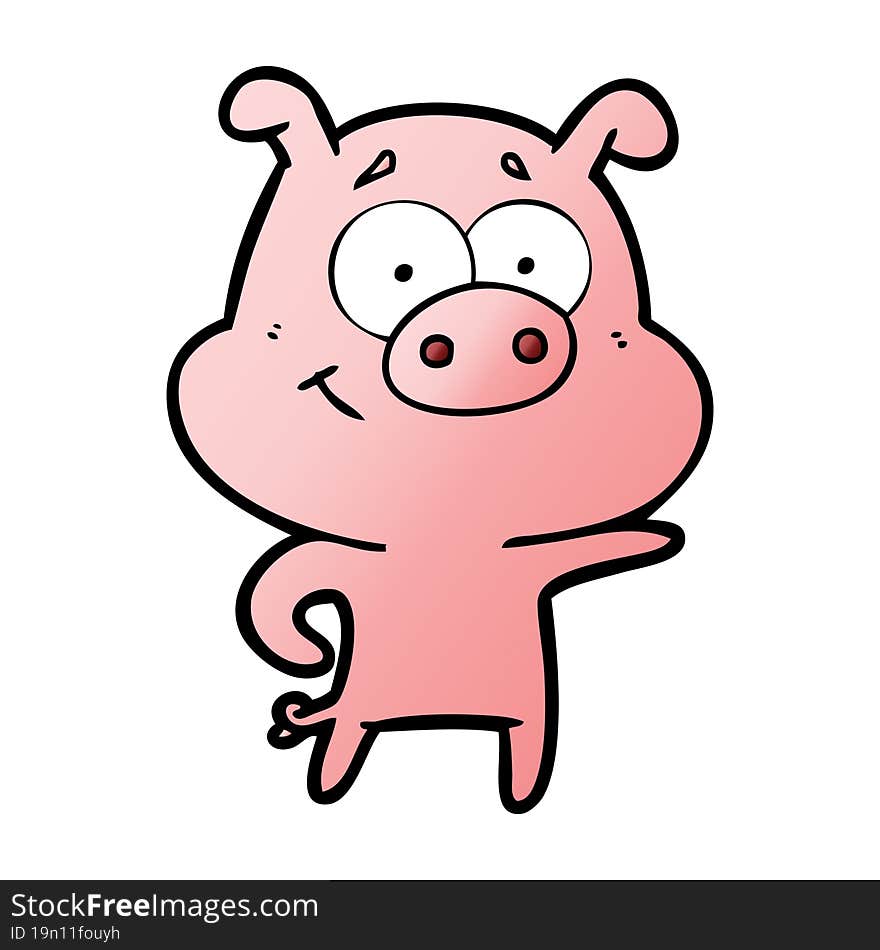 cartoon pig pointing. cartoon pig pointing