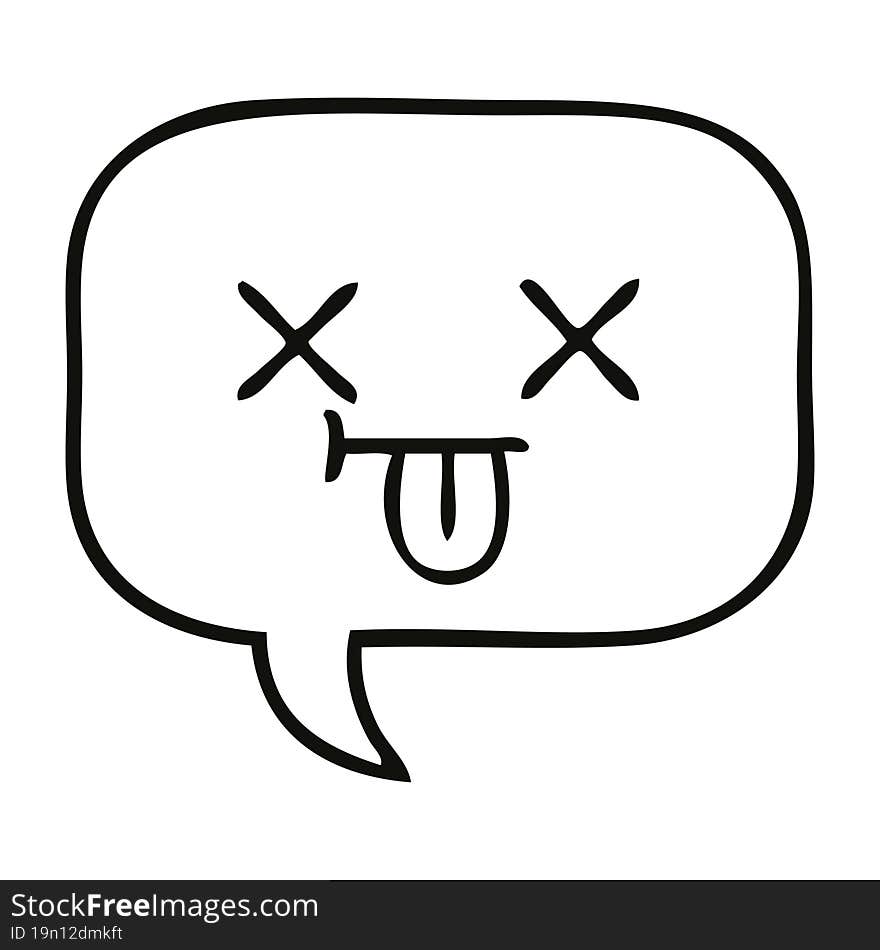 line drawing cartoon speech bubble