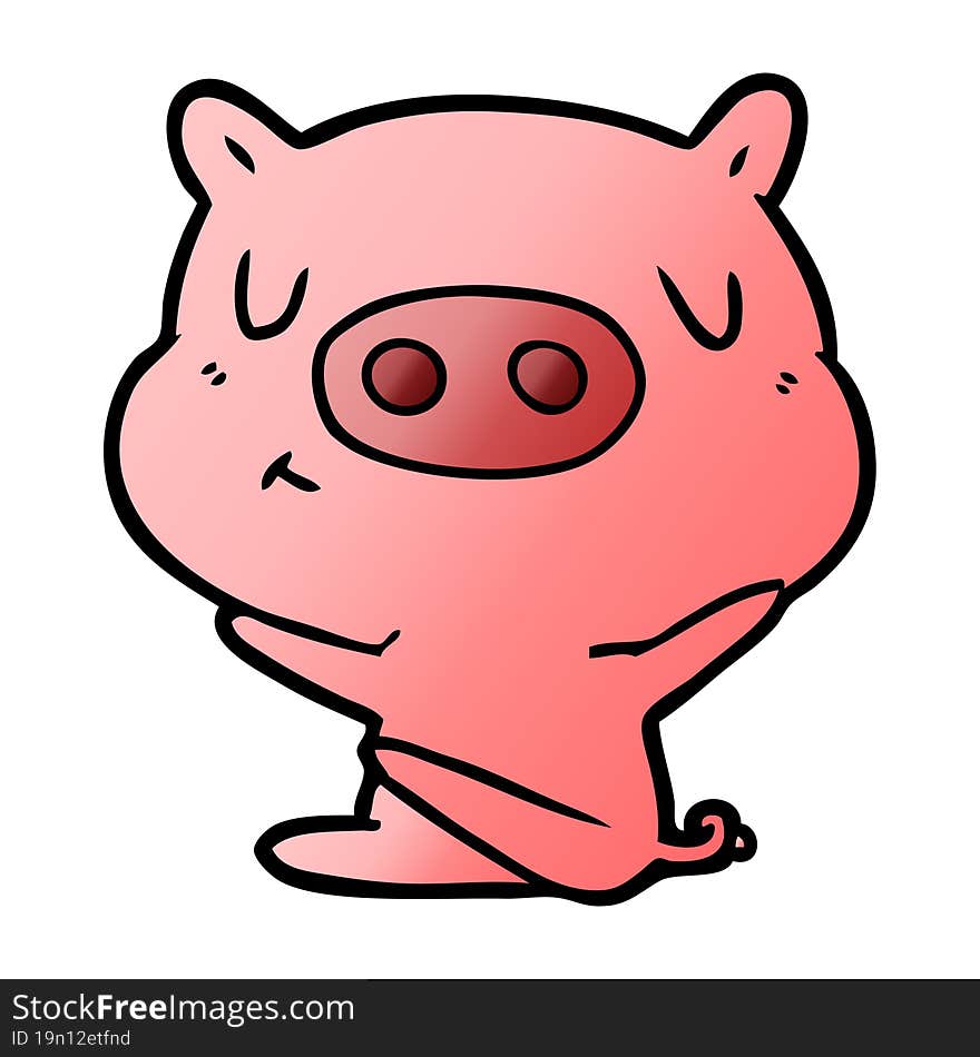 cartoon content pig. cartoon content pig