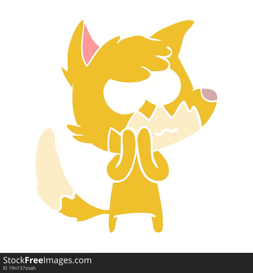 Flat Color Style Cartoon Annoyed Fox