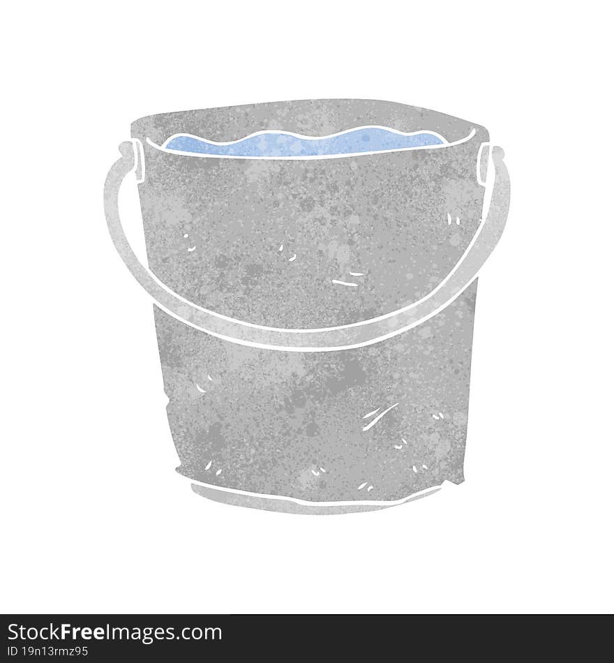 Retro Cartoon Bucket Of Water