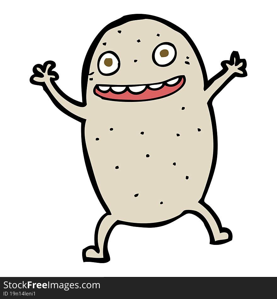 cartoon happy potato