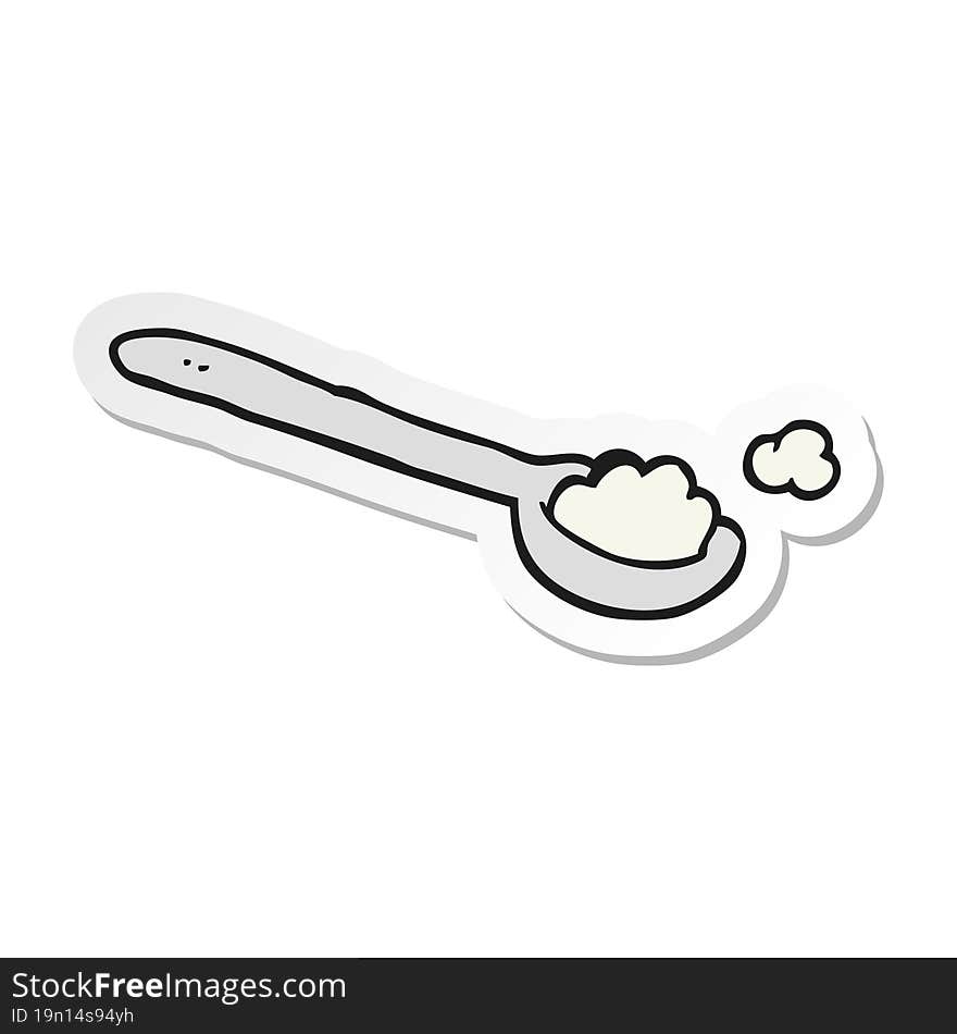 sticker of a cartoon teaspoon of salt