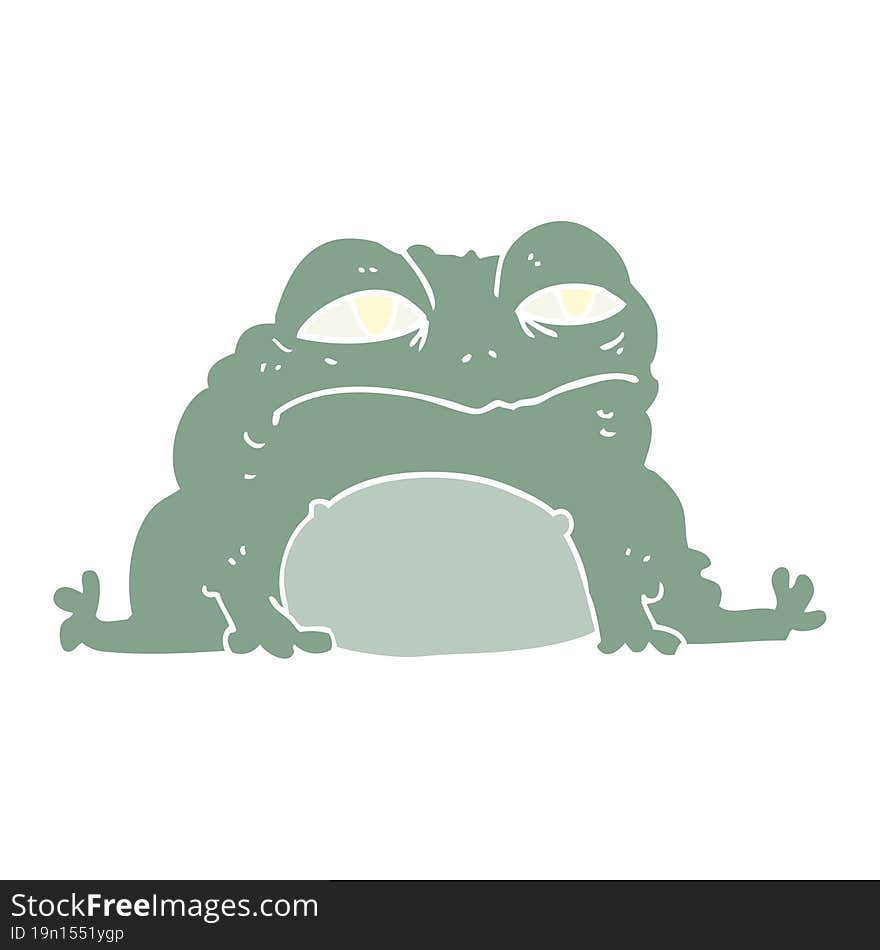 Flat Color Style Cartoon Toad