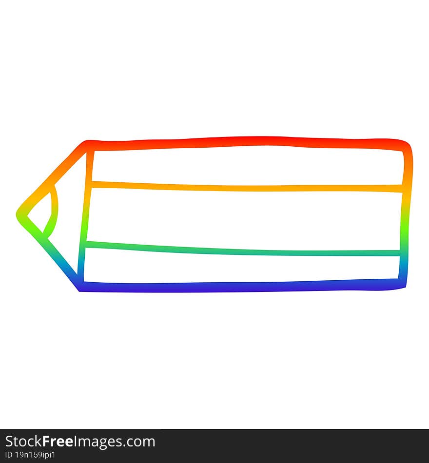 rainbow gradient line drawing of a cartoon colored pencil