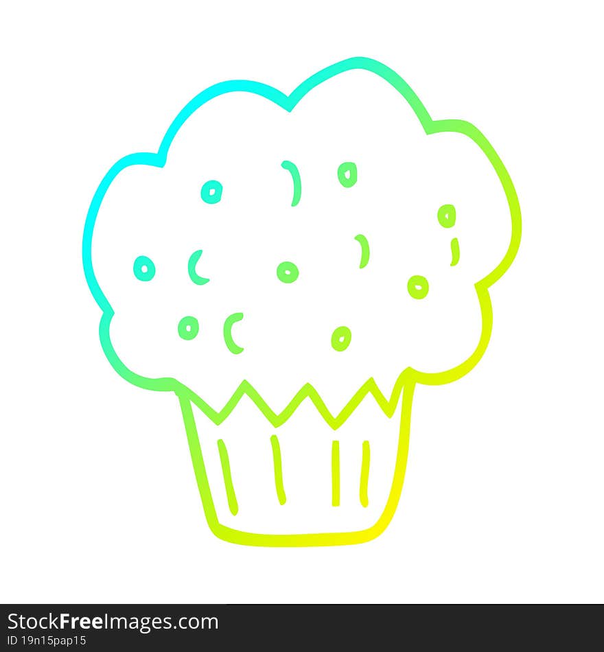 cold gradient line drawing cartoon muffin