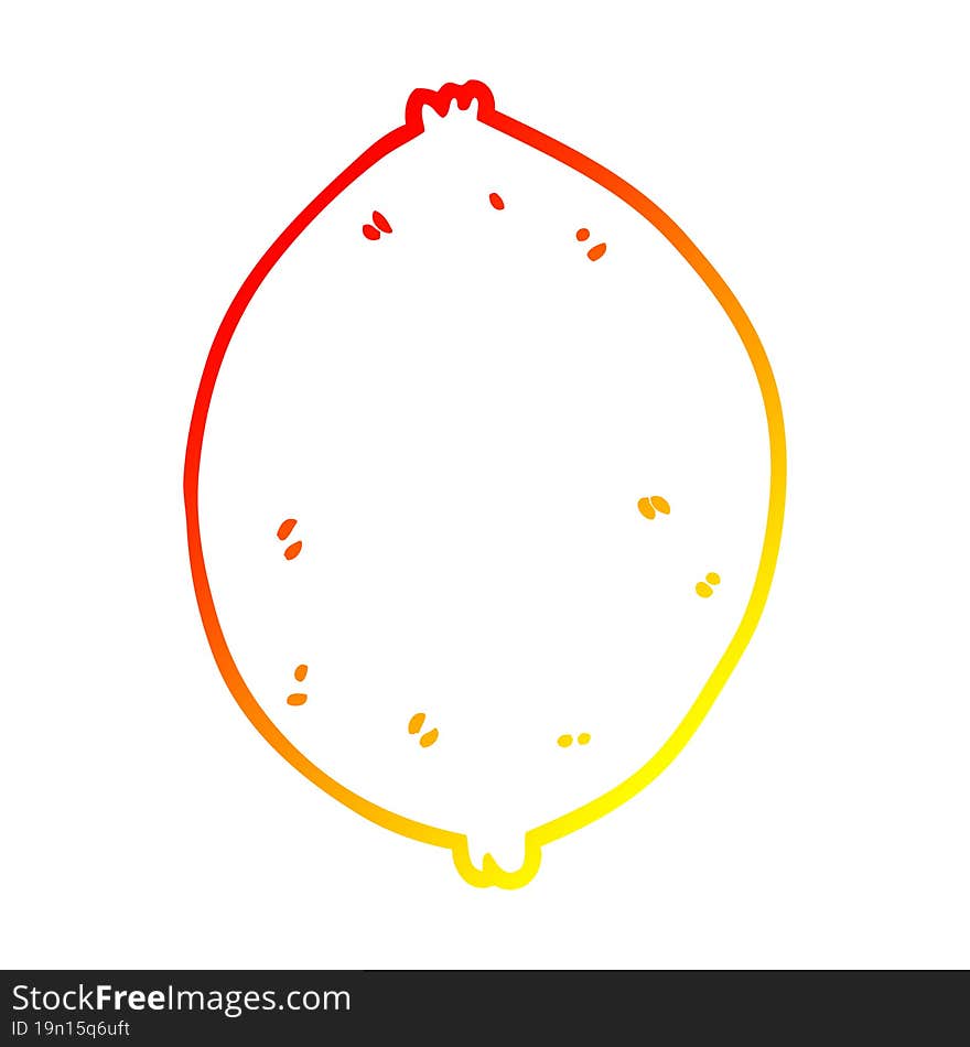 warm gradient line drawing cartoon lemon