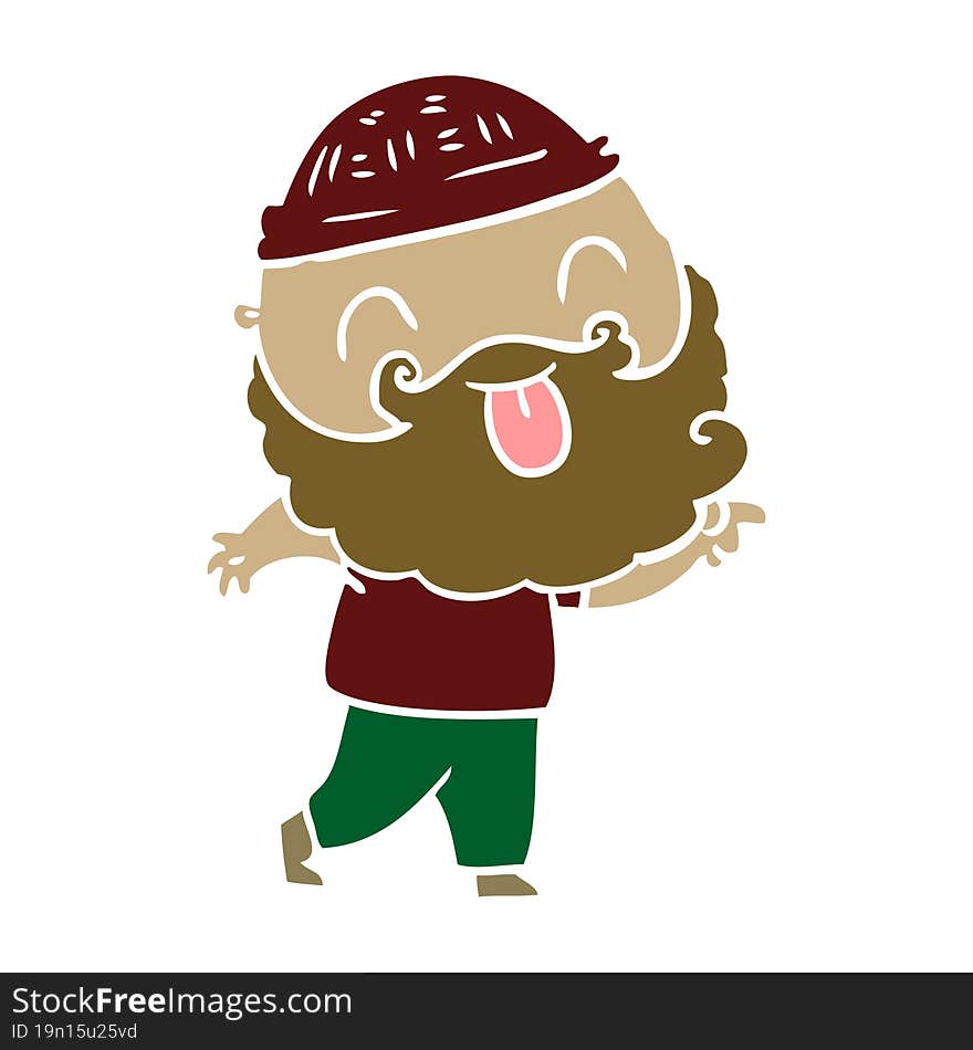 man with beard sticking out tongue