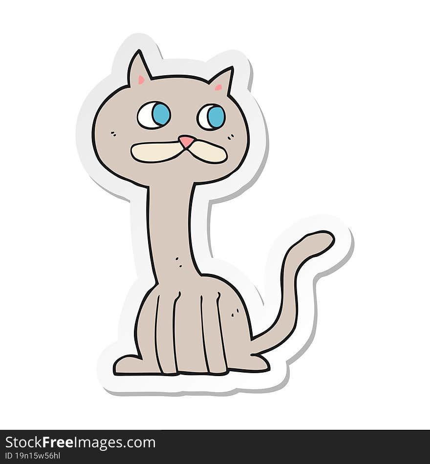 sticker of a cartoon cat