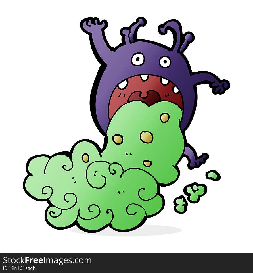 cartoon gross monster being sick