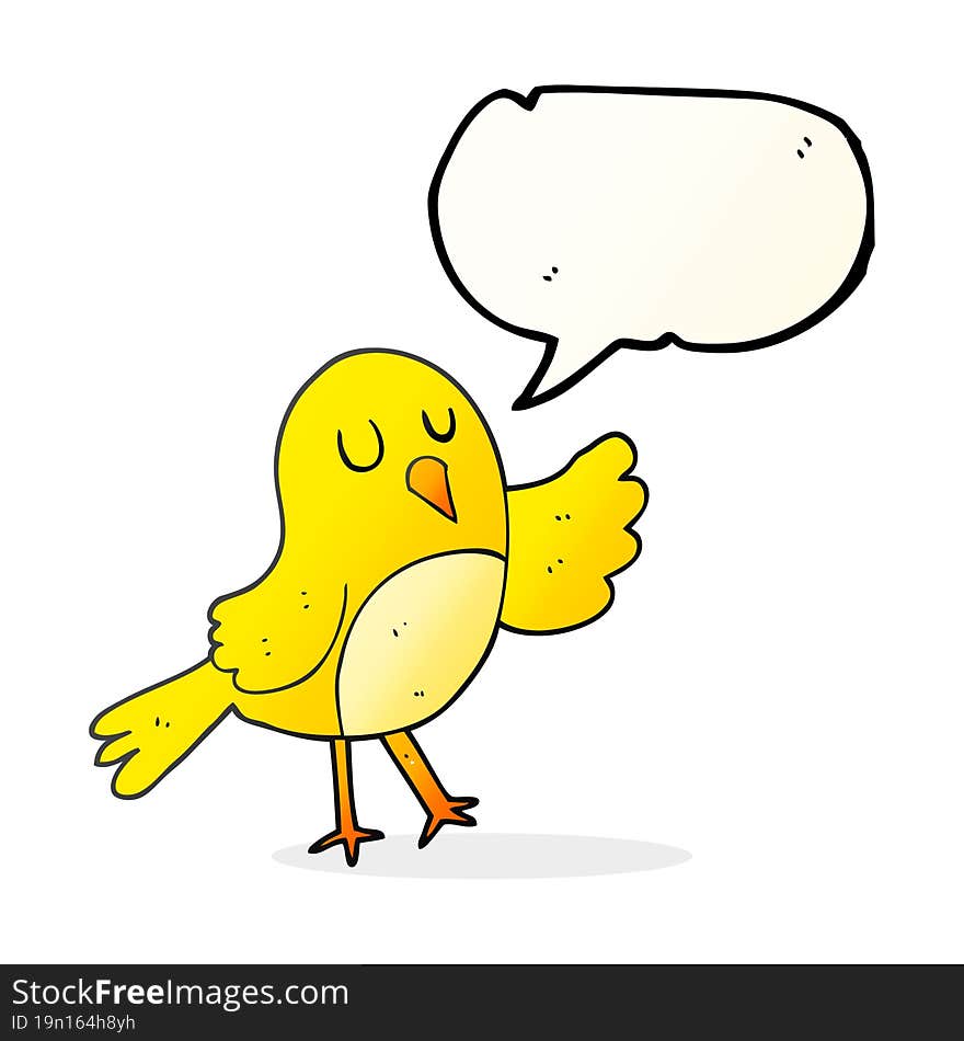 Speech Bubble Cartoon Bird