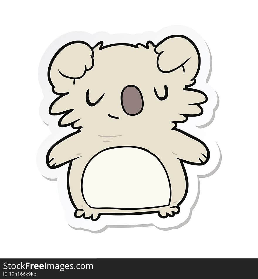 sticker of a cartoon koala