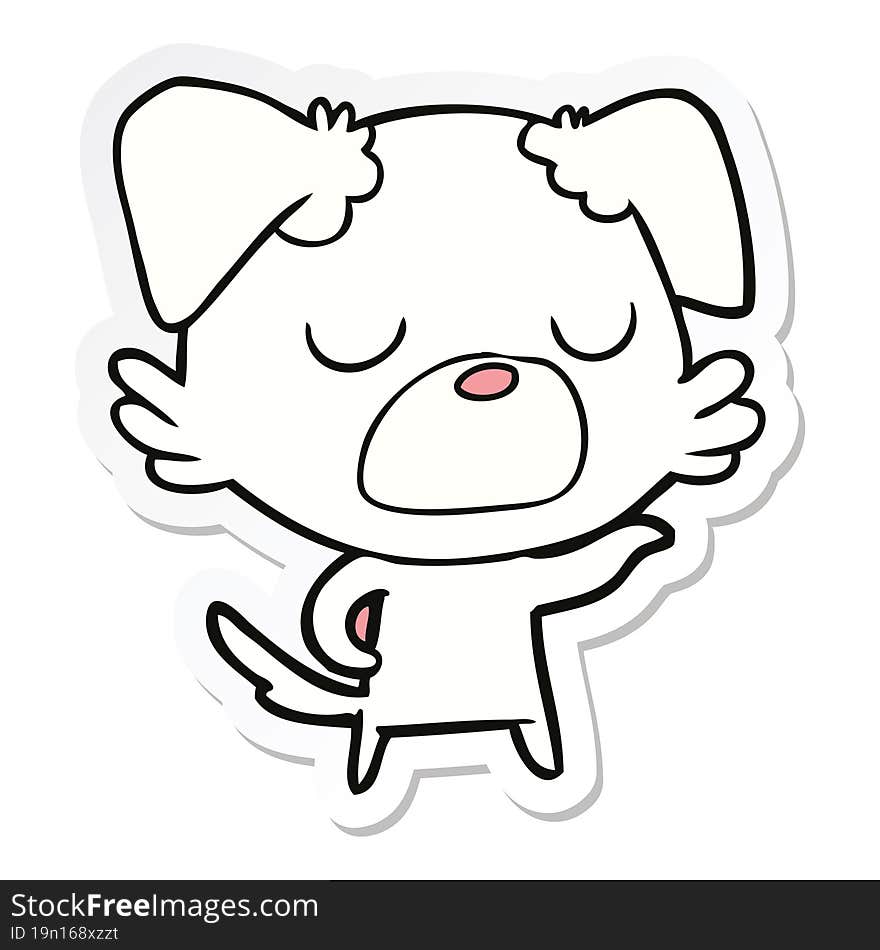 sticker of a cartoon dog