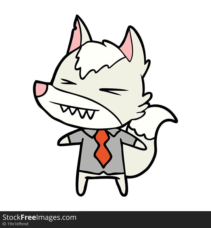 angry wolf boss cartoon. angry wolf boss cartoon