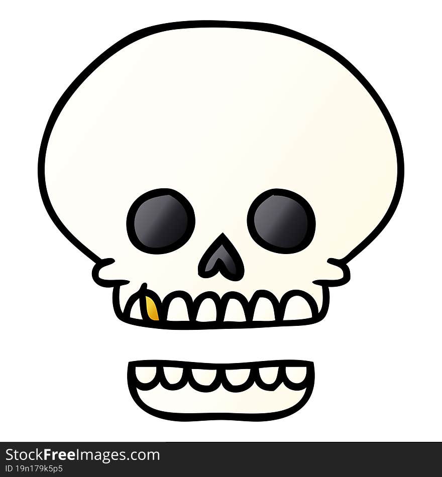 gradient cartoon doodle of a skull head