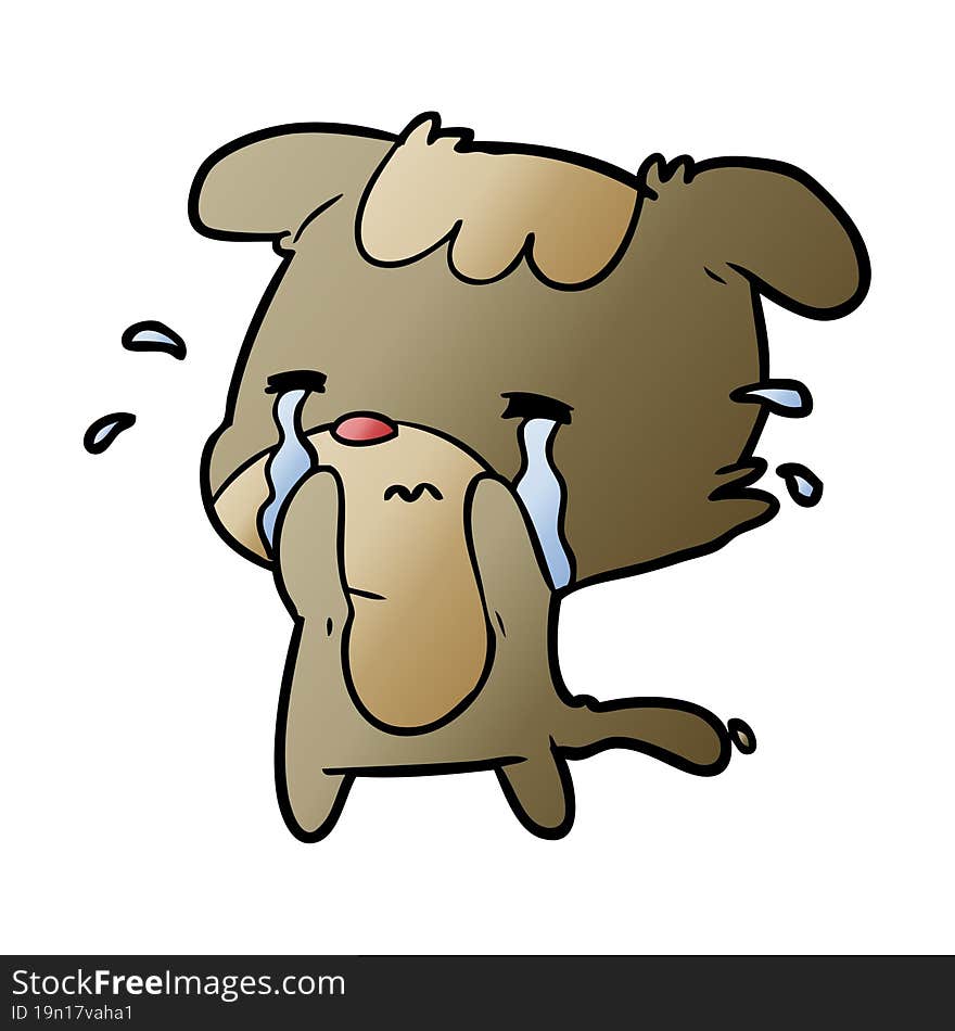 cartoon sad dog crying. cartoon sad dog crying