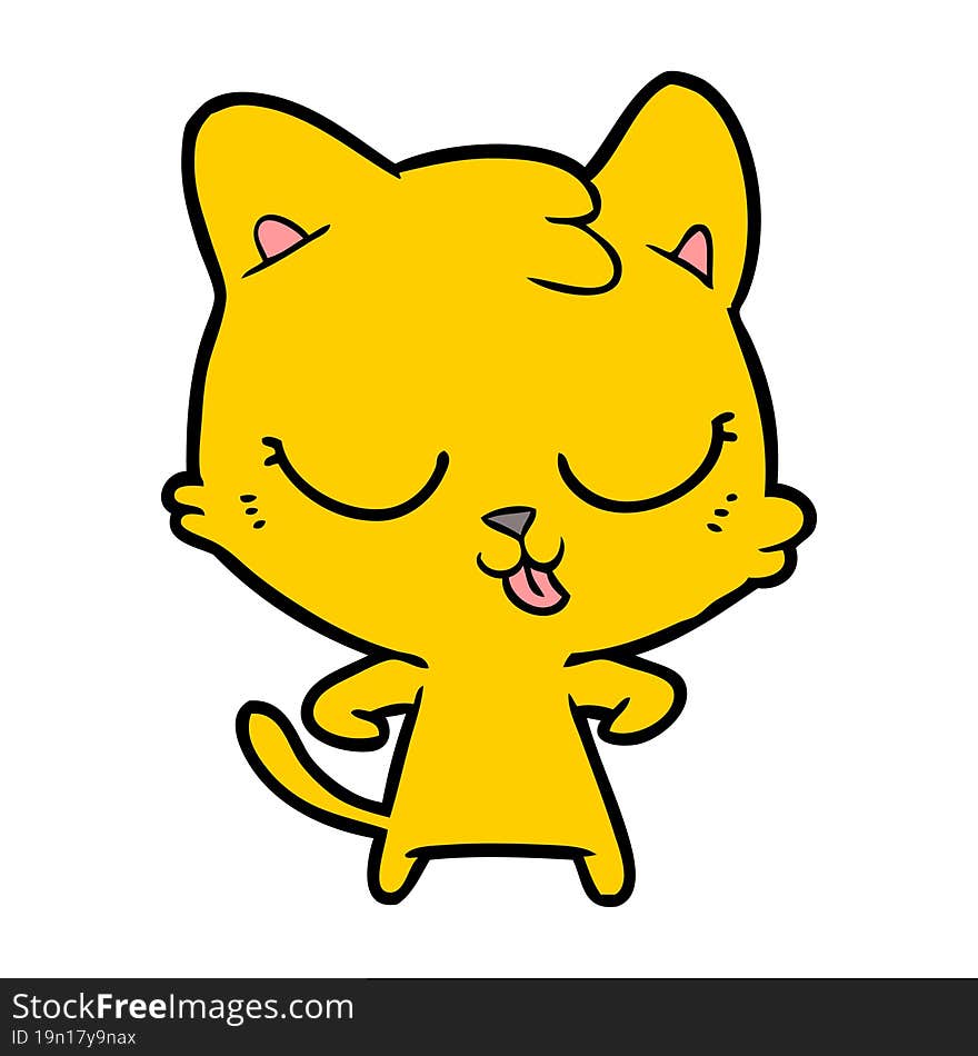 happy cartoon cat. happy cartoon cat