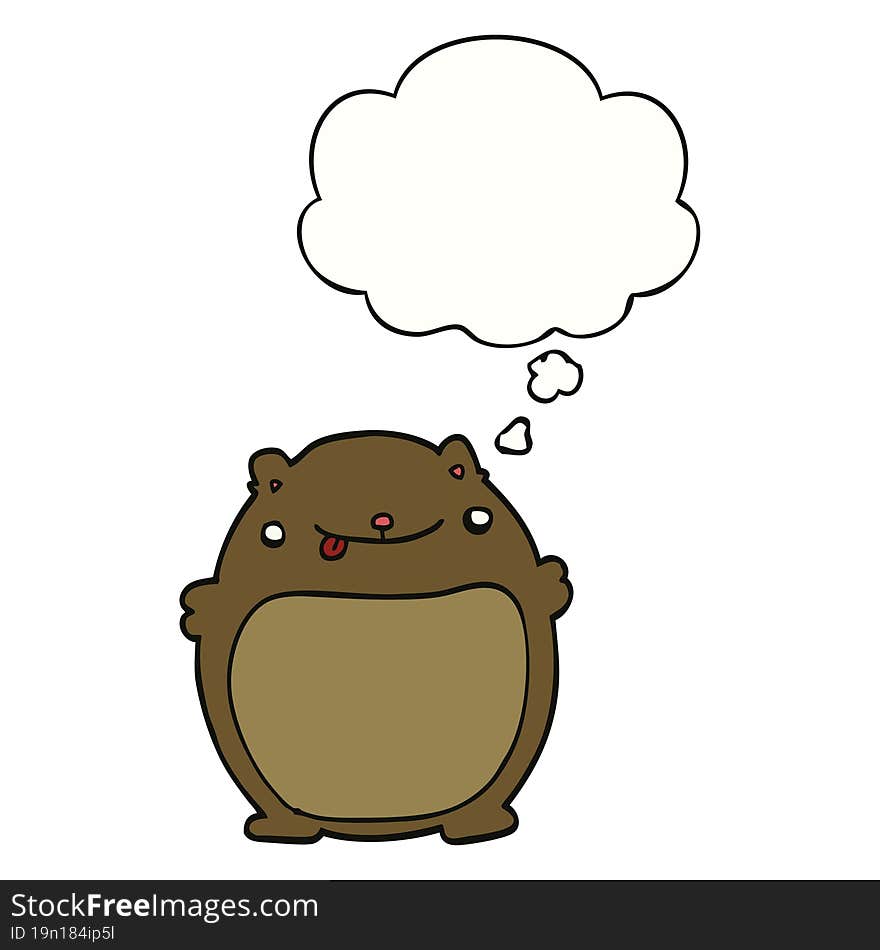 Cartoon Fat Bear And Thought Bubble