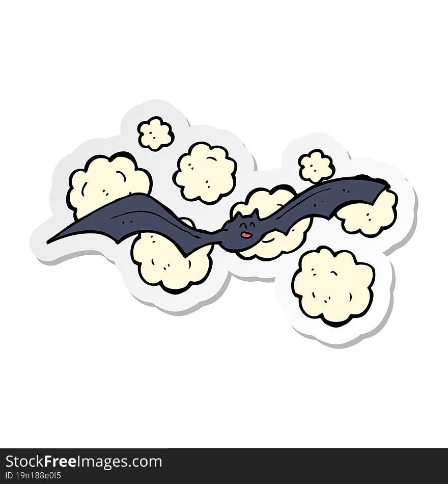 Sticker Of A Cartoon Spooky Bat