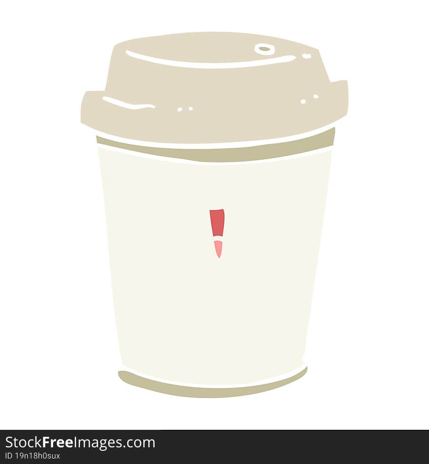 flat color style cartoon take out coffee