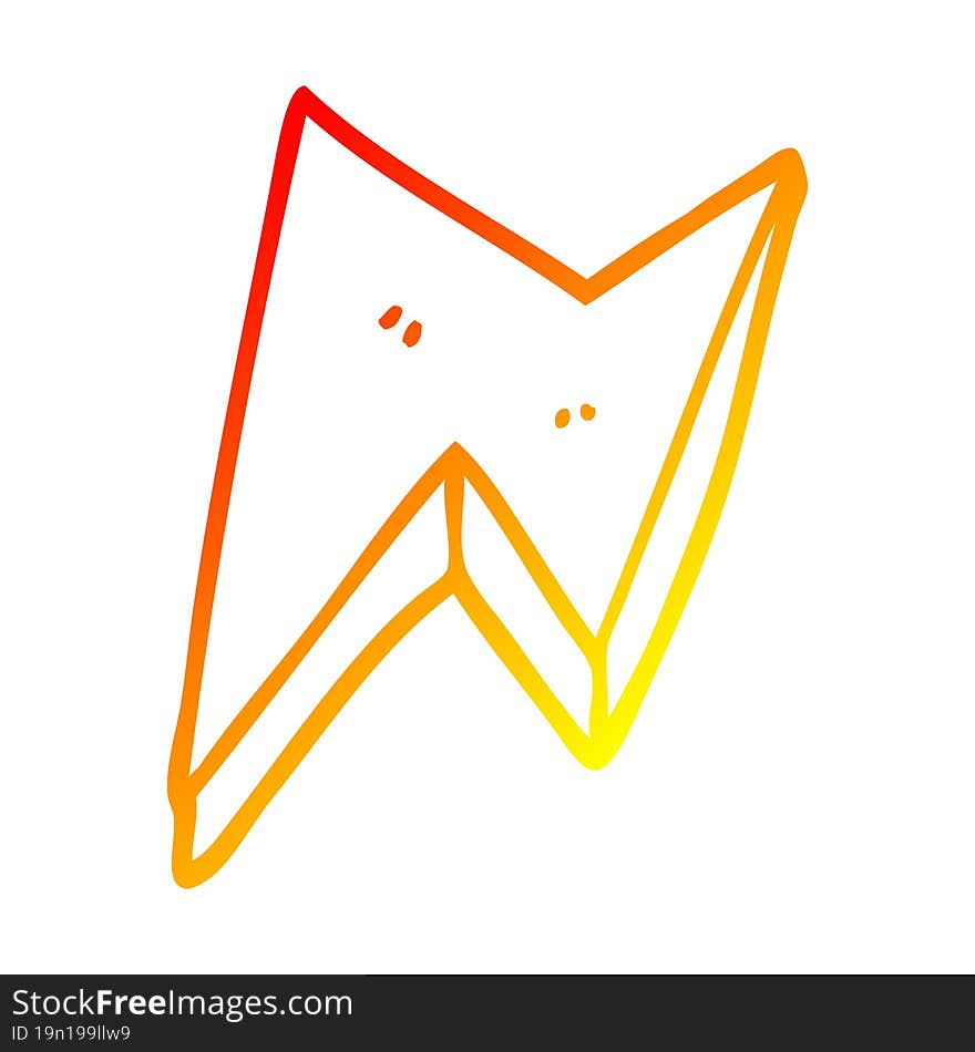 Warm Gradient Line Drawing Cartoon Fire Bolt