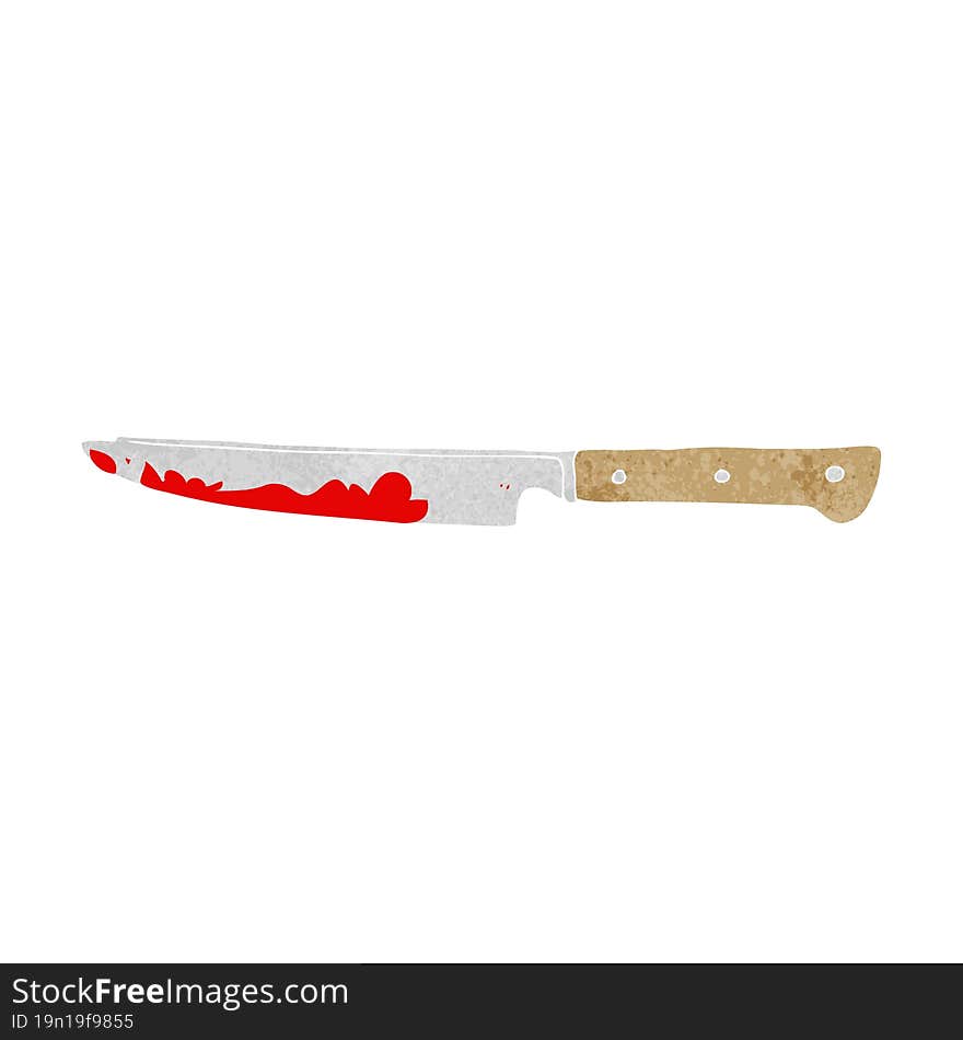 Cartoon Bloody Kitchen Knife