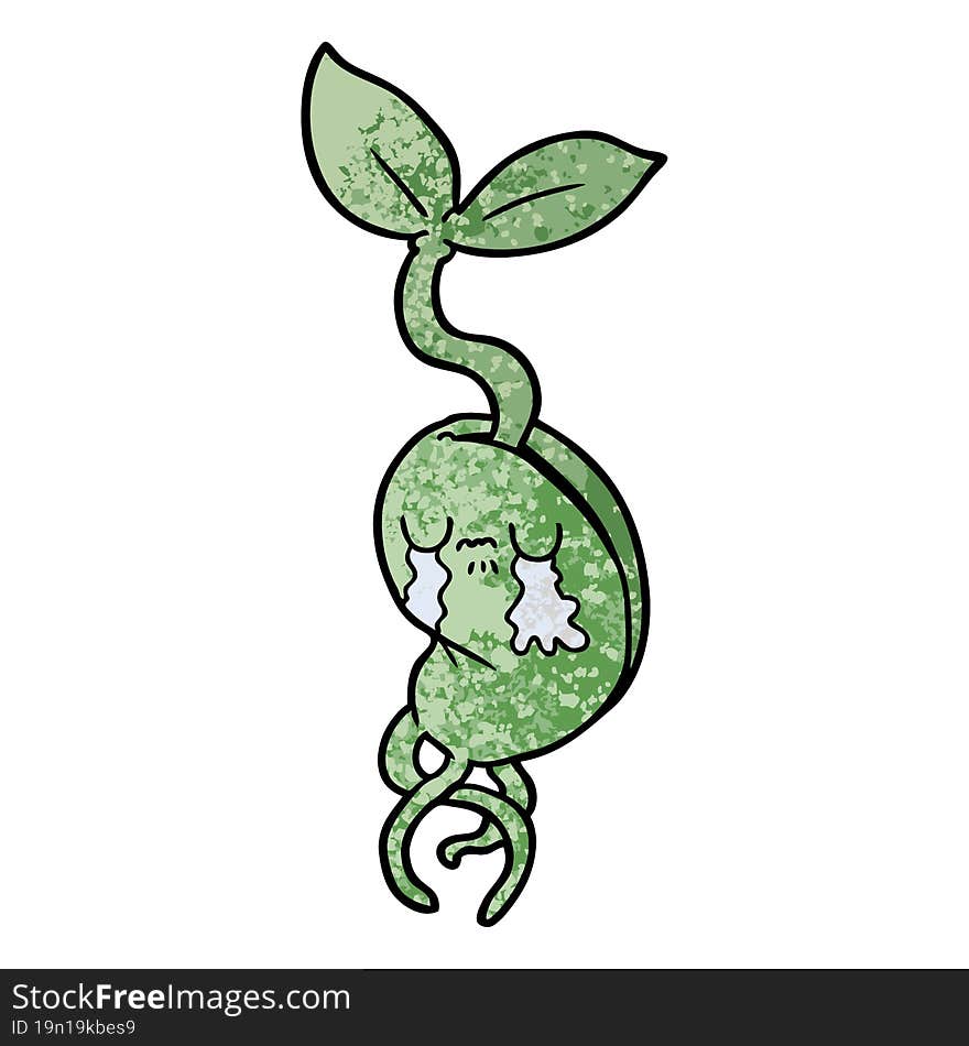 cartoon sprouting seedling. cartoon sprouting seedling