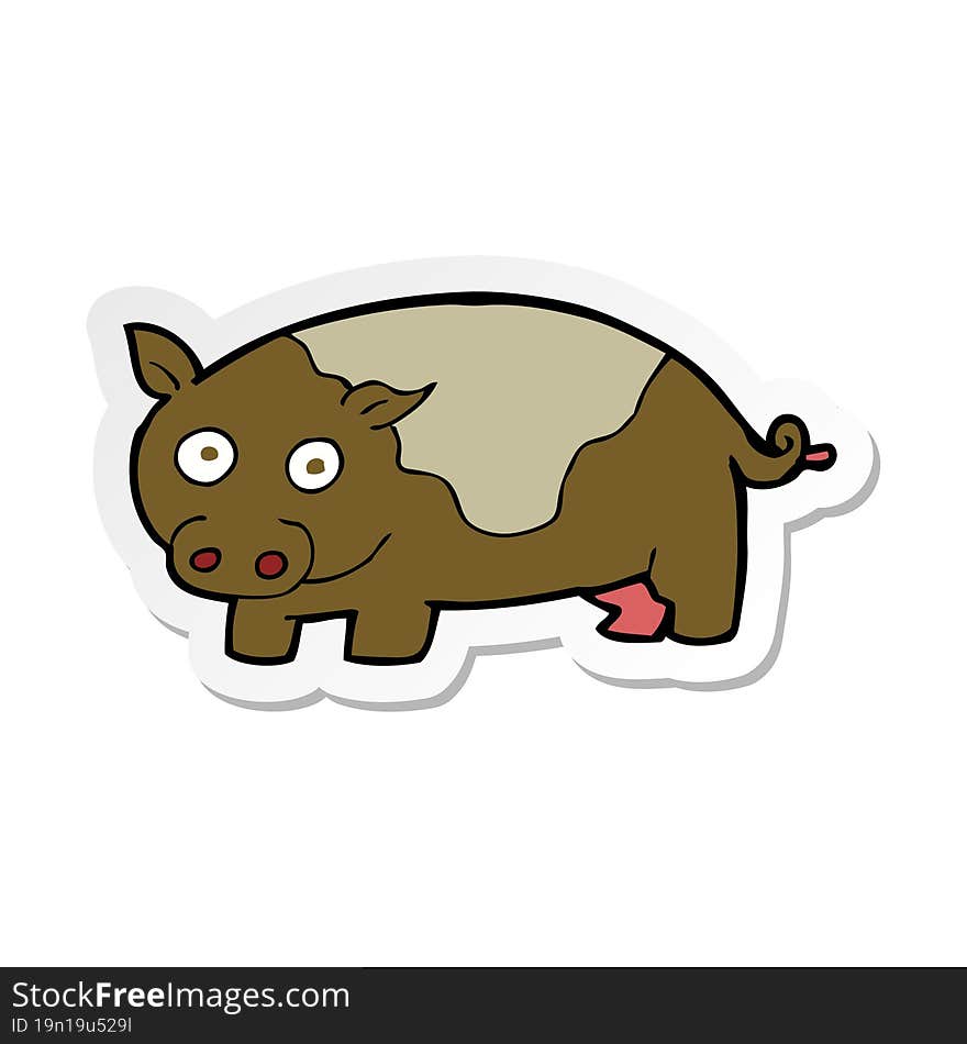 sticker of a cartoon pig