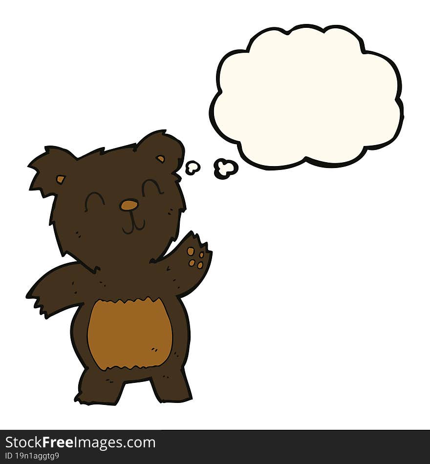 Cartoon Black Bear With Thought Bubble