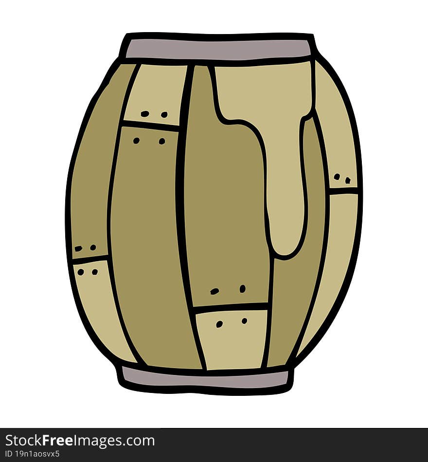 cartoon doodle beer barrel