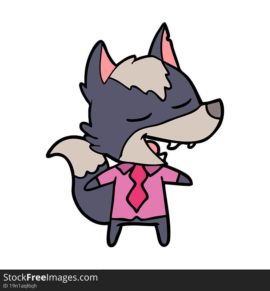 cartoon office wolf laughing. cartoon office wolf laughing