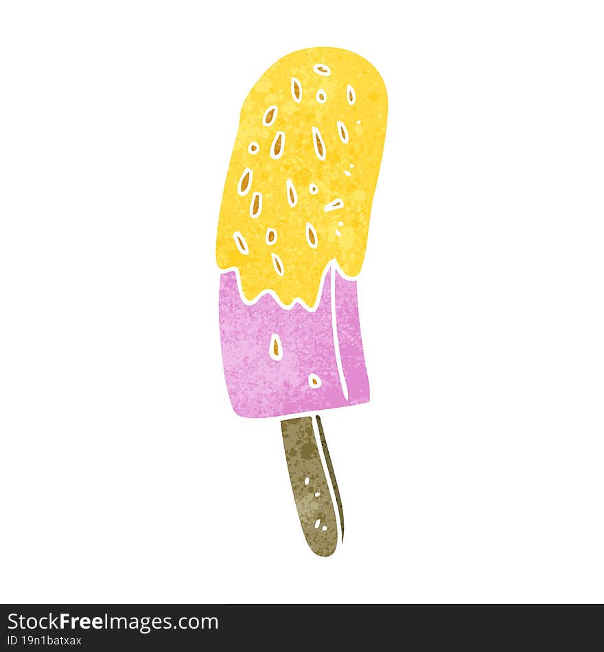 retro cartoon ice lolly