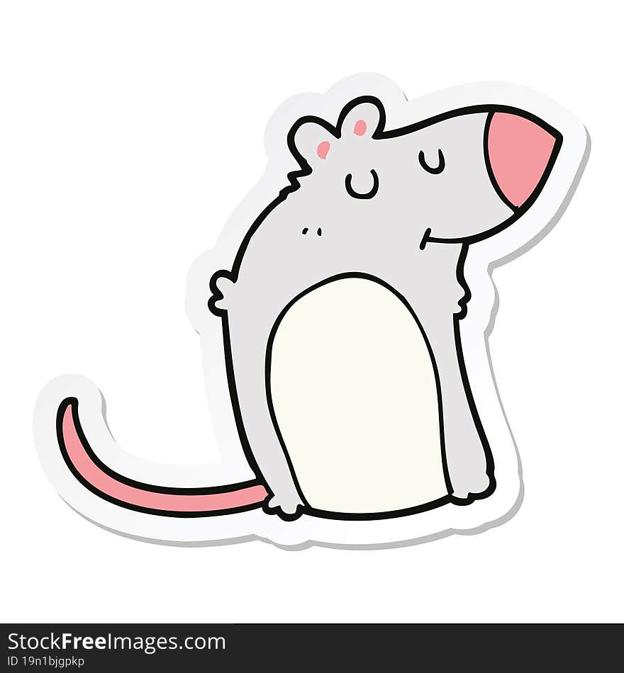 sticker of a cartoon fat rat