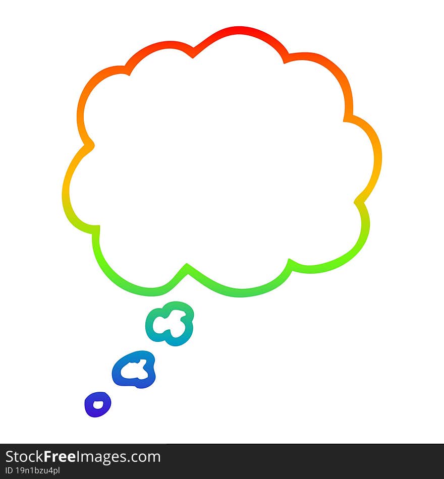 rainbow gradient line drawing cartoon expression bubble