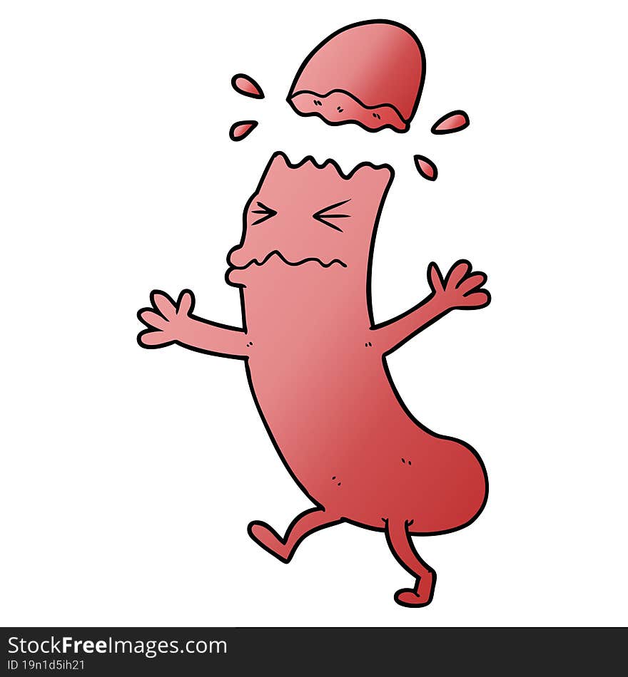 funny cartoon sausage character. funny cartoon sausage character