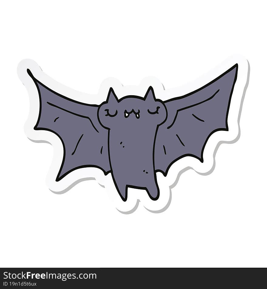 sticker of a cute cartoon halloween bat