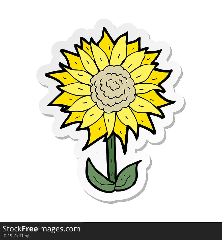 sticker of a cartoon flower