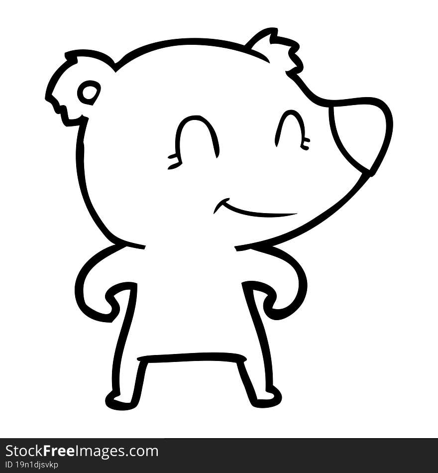 smiling bear cartoon. smiling bear cartoon