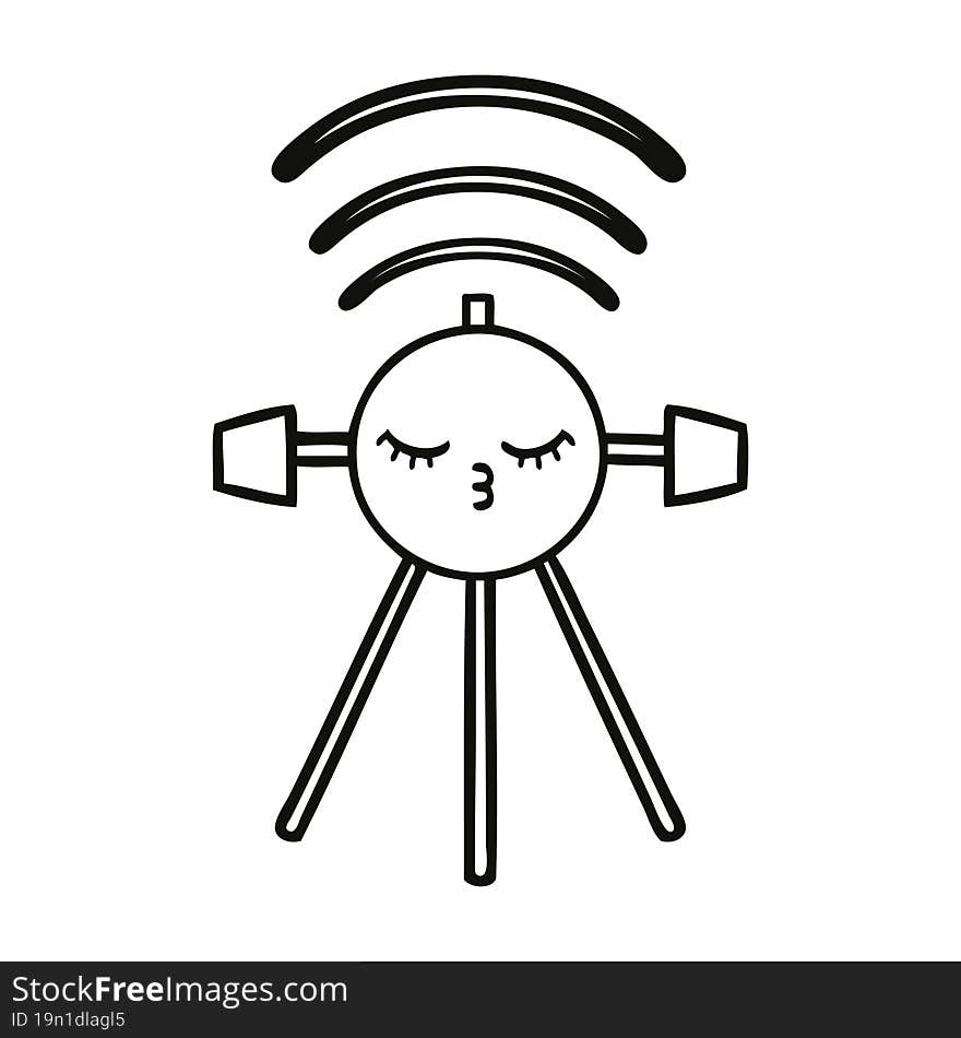 Line Drawing Cartoon Satellite