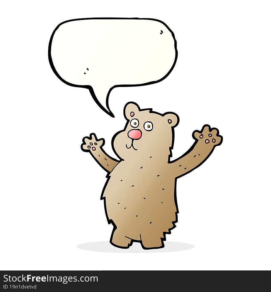 cartoon funny bear with speech bubble