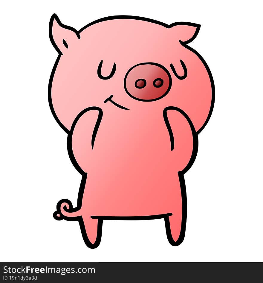 happy cartoon pig. happy cartoon pig