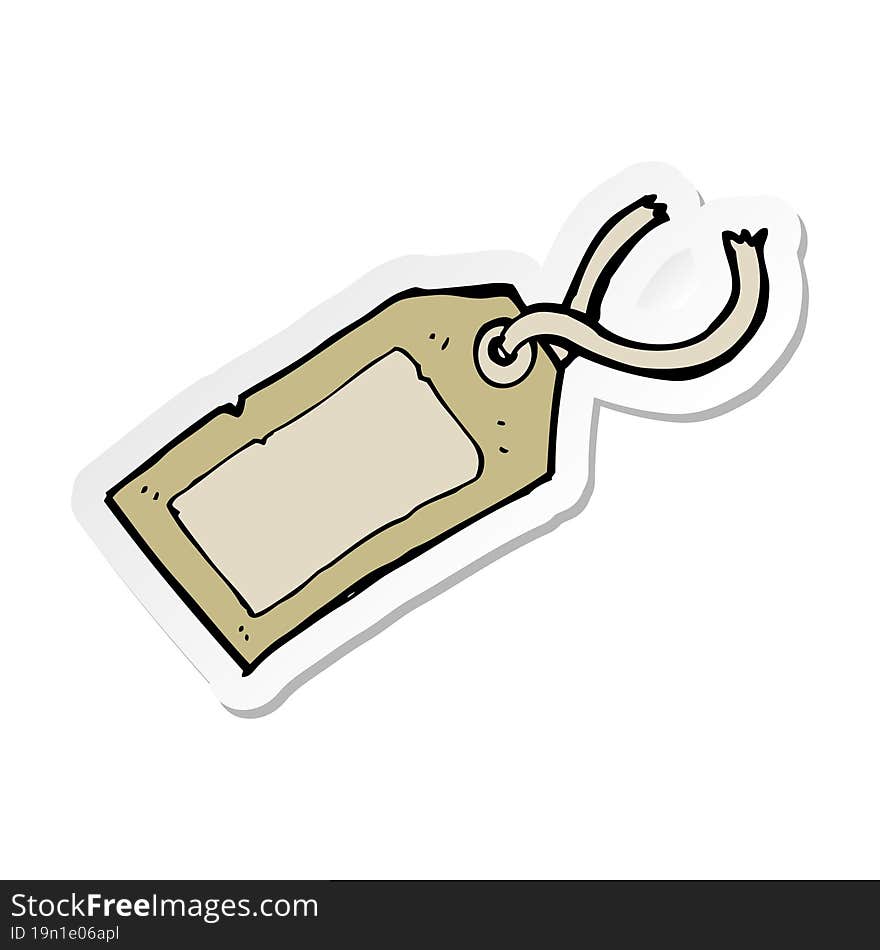 sticker of a cartoon luggage tag