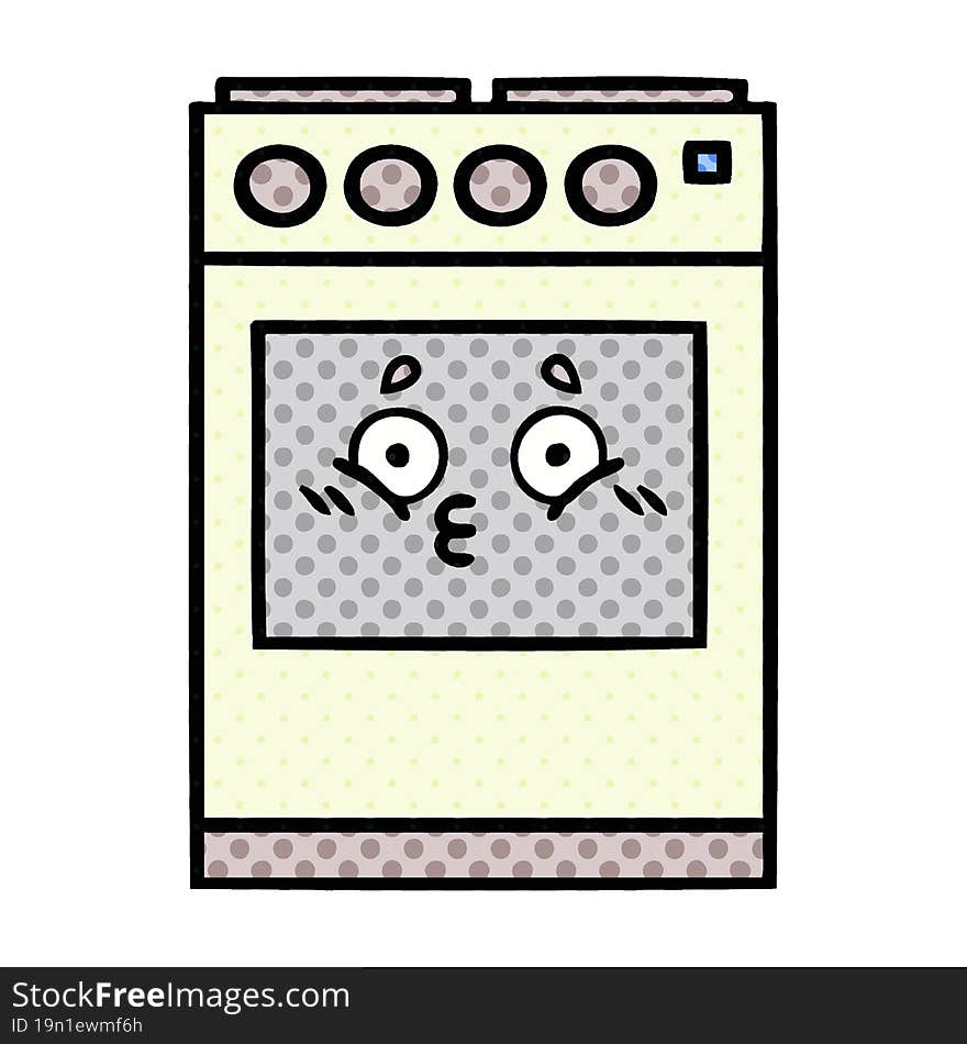 comic book style cartoon kitchen oven