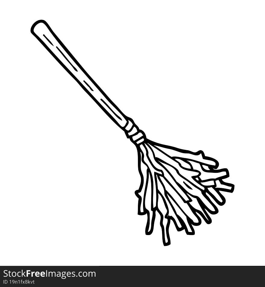 black and white cartoon witches broomstick