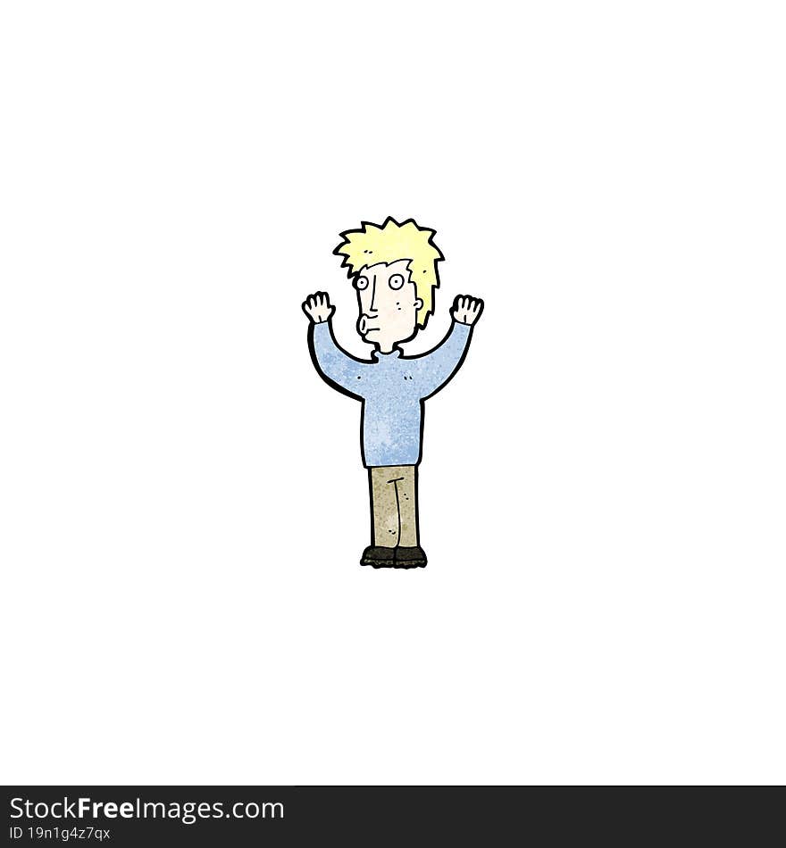 cartoon man surrendering