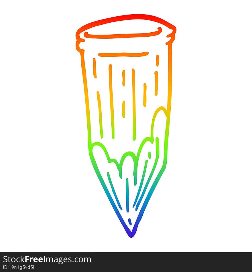 Rainbow Gradient Line Drawing Cartoon Wood Stake