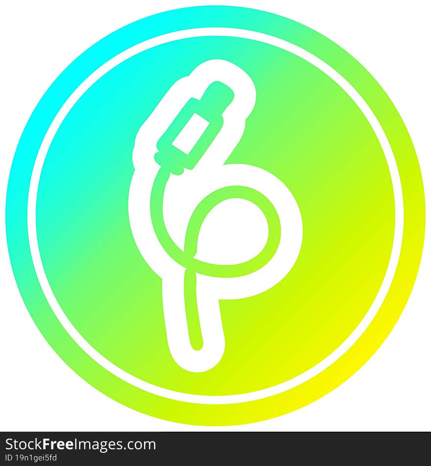 Electrical Plug Circular In Cold Gradient Spectrum