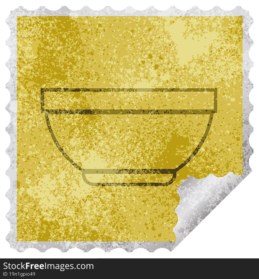 Rice bowl square peeling sticker